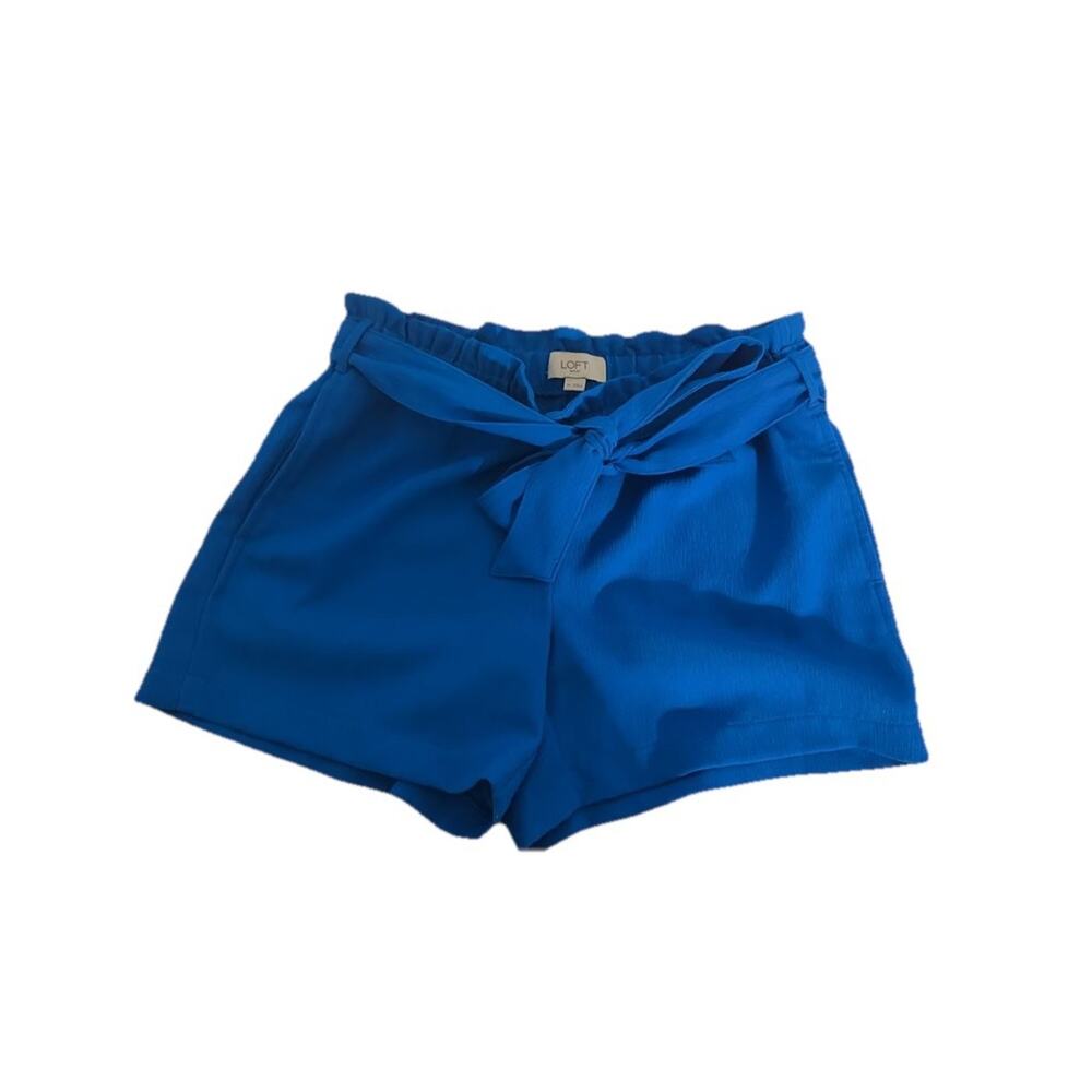 LOFT Blue Waist Tie-Front Shorts with pockets Size 2